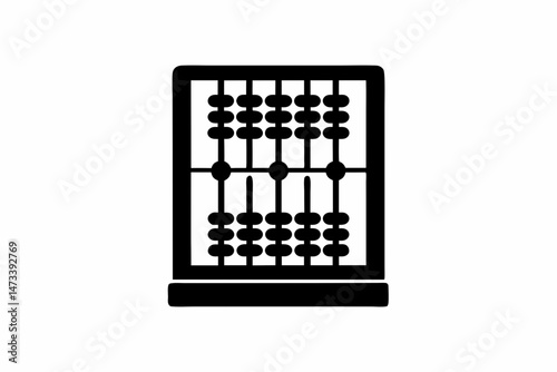 Abacus icon silhouette vector illustration