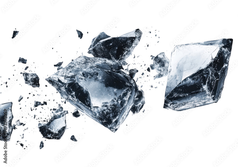 Obraz premium Shattering Ice Cubes, Abstract Texture