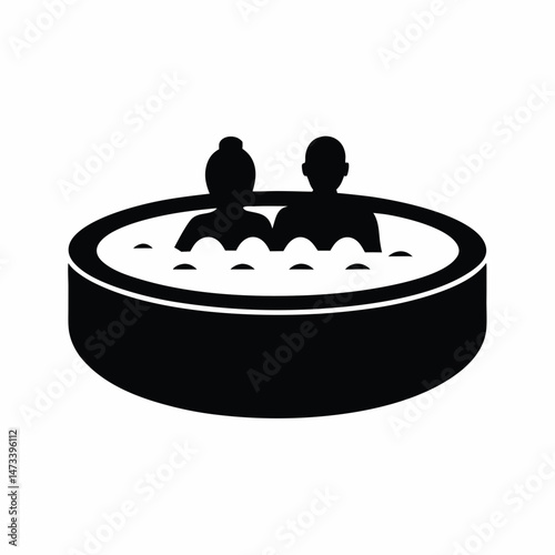 Couple in Hot tub icon silhouette vector illustration