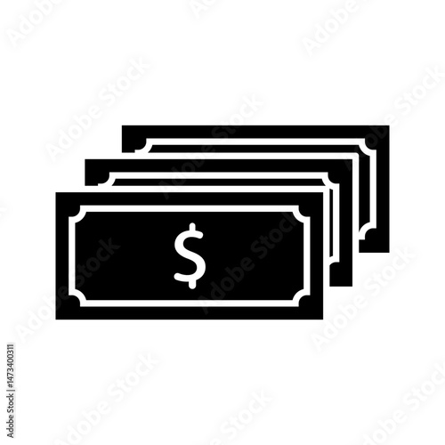 cash money icon, wealth or prosperity concept, paper dollars and coin, financial prize, thin line symbol isolated on white background, editable stroke eps 10 vector illustration