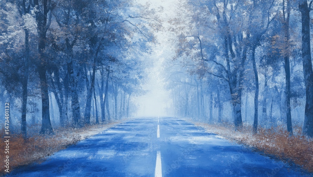 Obraz premium Misty forest road