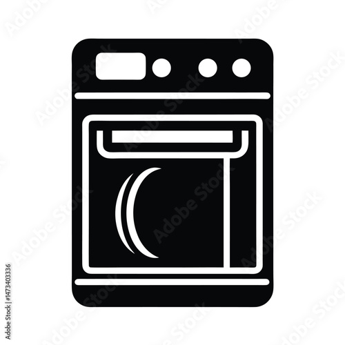 Dishwasher Glyph Icon Vector Illustration
