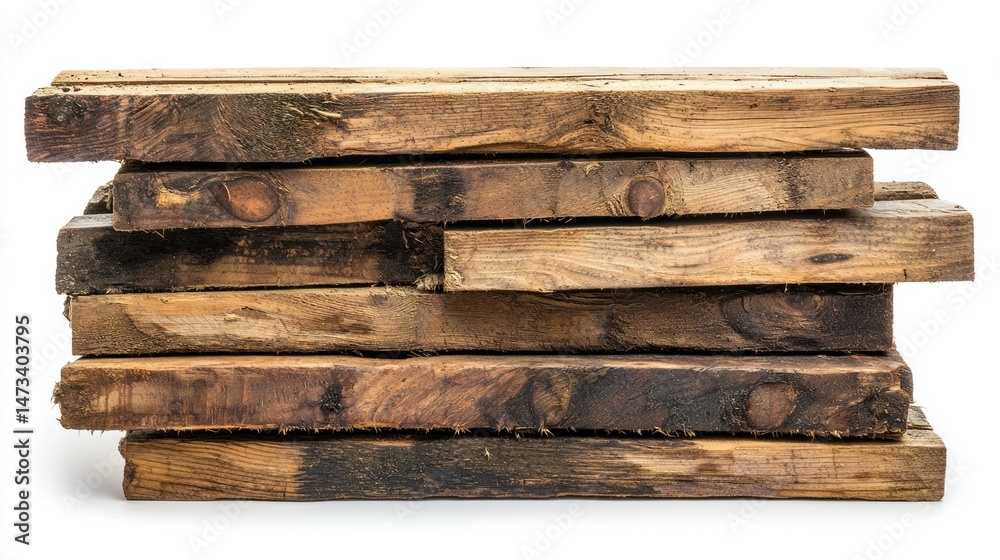 Fototapeta premium Recycled wood isolated on white background