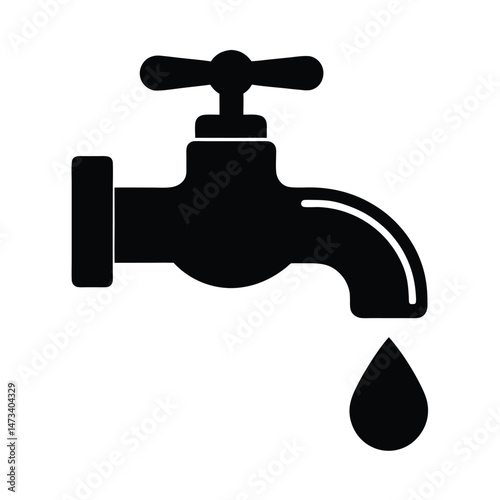 faucet with drop icon vector illustration