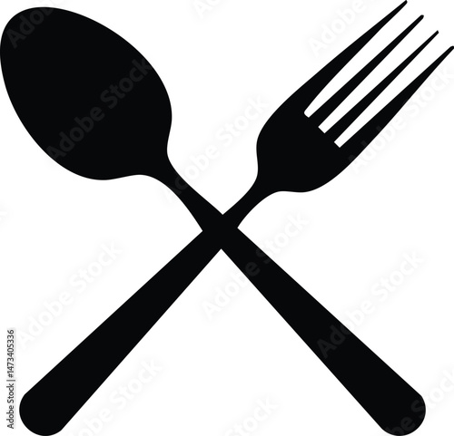 Elegant Vector Fork Silhouette with Studio-Inspired Contrast and Precision Lighting – Minimalist Cutlery Concept for Modern Designs


