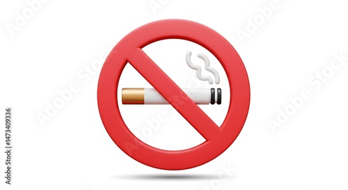 No Smoking: A Bold 3D Render of a Prohibition Sign