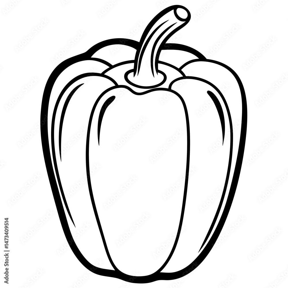 Minimalist Bell Pepper Vector Illustration Minimalist Bell Pepper Vector Illustration