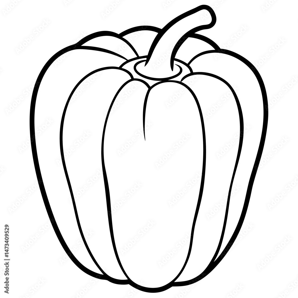 Minimalist Bell Pepper Vector Illustration Minimalist Bell Pepper Vector Illustration
