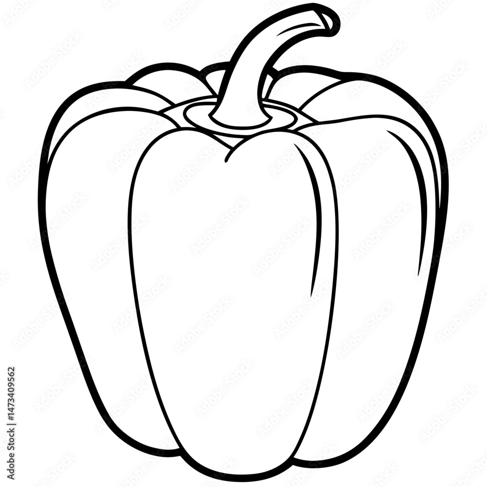 Minimalist Bell Pepper Vector Illustration Minimalist Bell Pepper Vector Illustration