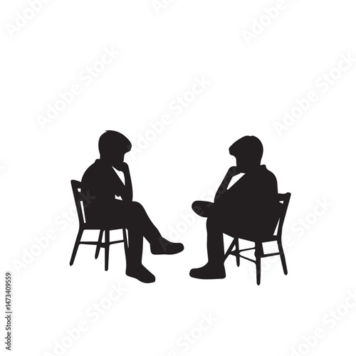 Depressed young student set silhouette image , Depressed young student silhouette png , Depressed young student silhouette vector