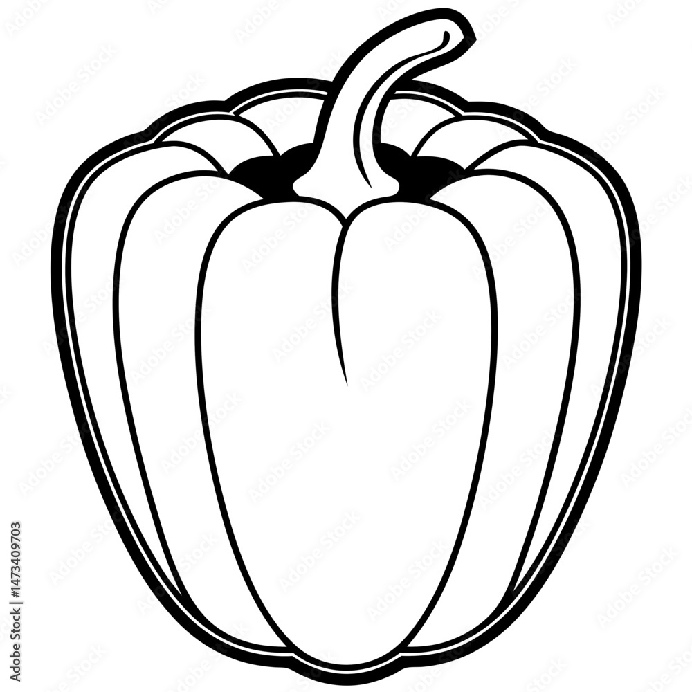 Minimalist Bell Pepper Vector Illustration Minimalist Bell Pepper Vector Illustration