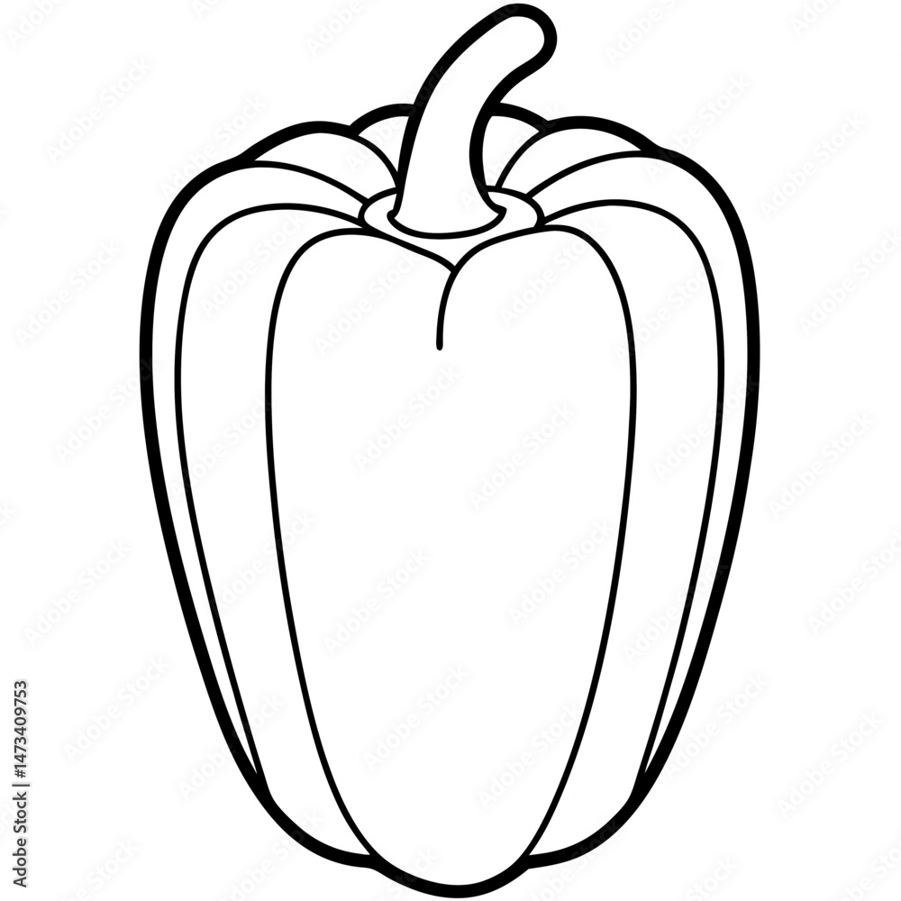 Minimalist Bell Pepper Vector Illustration Minimalist Bell Pepper Vector Illustration
