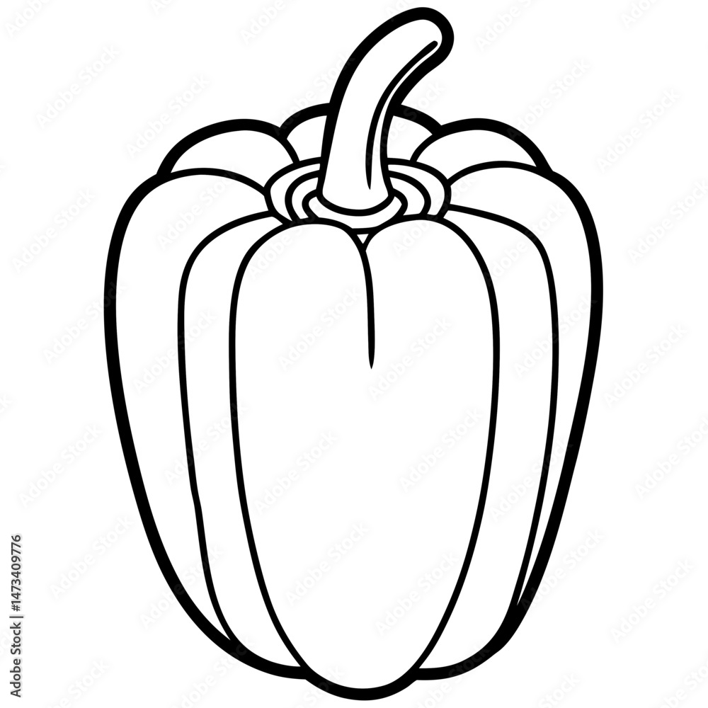 Minimalist Bell Pepper Vector Illustration Minimalist Bell Pepper Vector Illustration