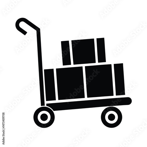 trolley with boxes icon vector illustration