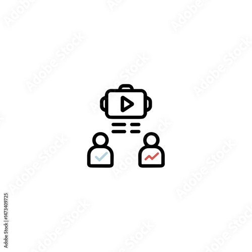 Remote communication icon representing collaboration in digital work, connectivity