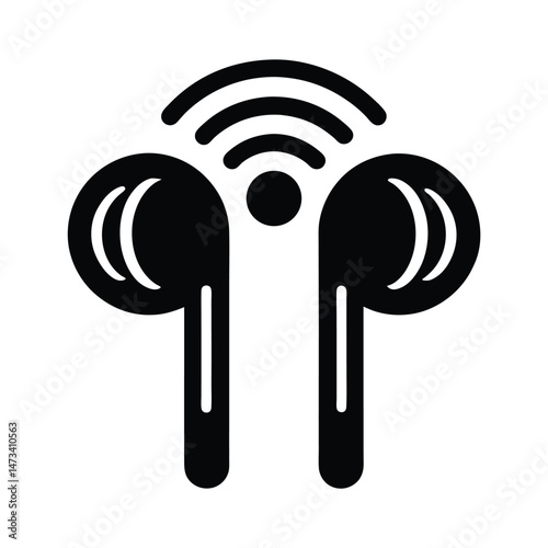 wireless earbud case icon vector illustration