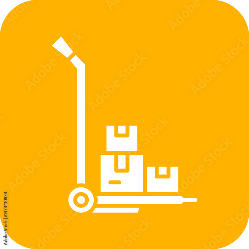 Package Trolley icon vector image. Suitable for mobile apps, web apps and print media.
