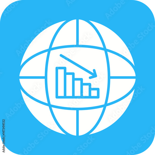 Recession icon vector image. Suitable for mobile apps, web apps and print media.
