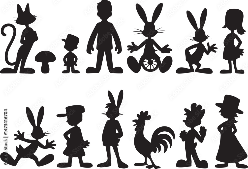 Naklejka premium Cartoon SVG Bundle – Fun & Whimsical Characters for CraftsCute Cartoon Clipart – Colorful Kids Designs for Stickers & PrintsCartoon Face SVG – Playful Expressions for DIY ProjectsFunny Cartoon P