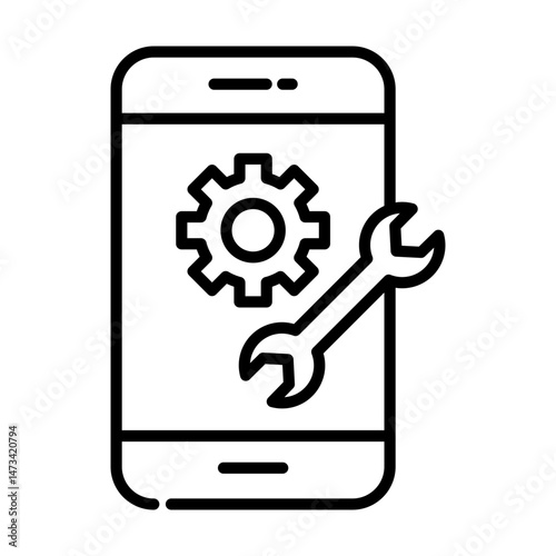 Repair Smartphone Outline Icon