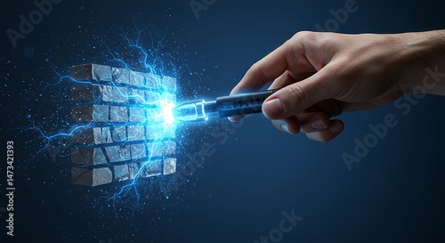 Breaking Block with Electrical Power Human Hand Using Device
