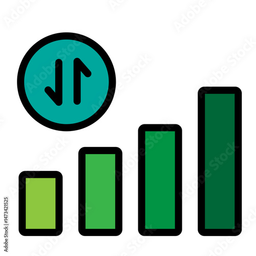 Mobile Data Network Vector Filled Icon Design