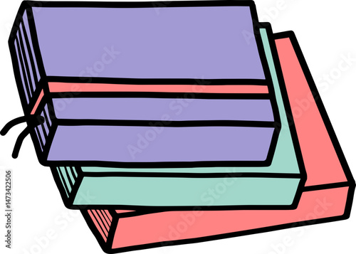 stack of books isolated