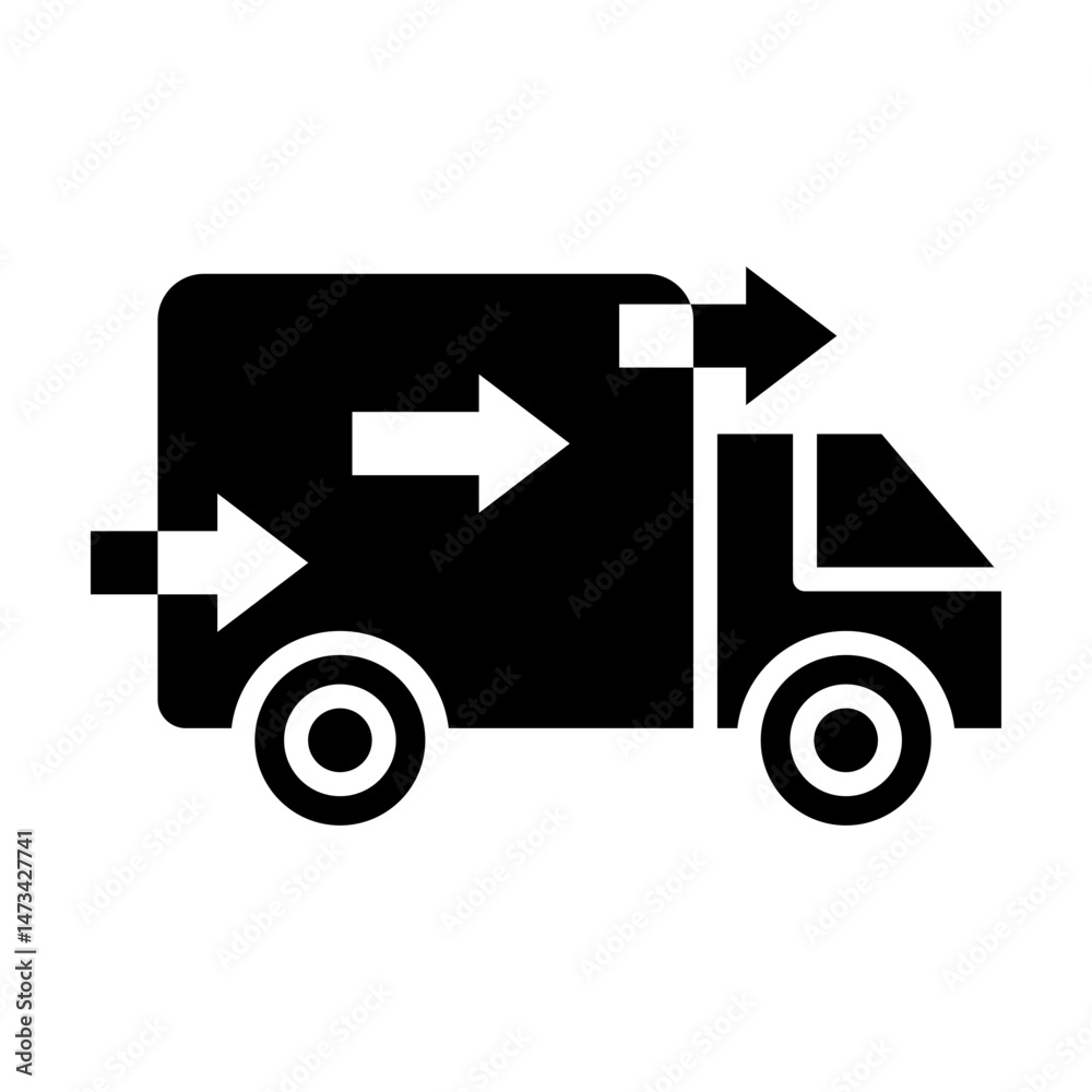 Delivery Truck Glyph Icon Delivery Truck Glyph Icon