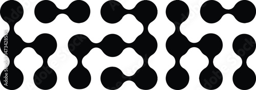 Connected dots icon. Circles pattern sign. Integration connected circle dots. metaballs pattern on white background
