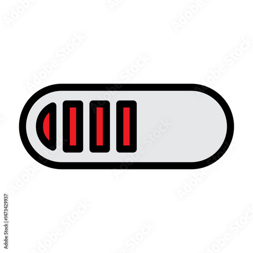 Progress Bar Vector Filled Icon Design