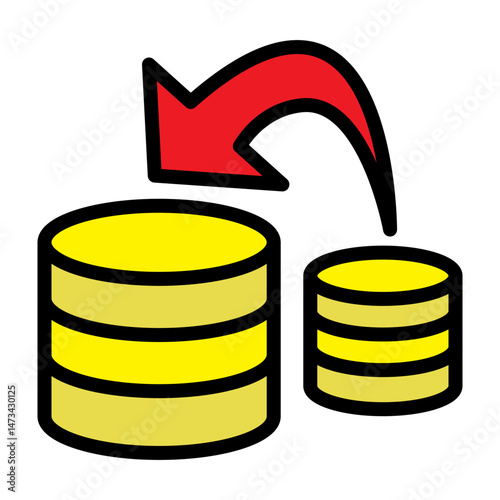 Database Transfer Vector Filled Icon Design
