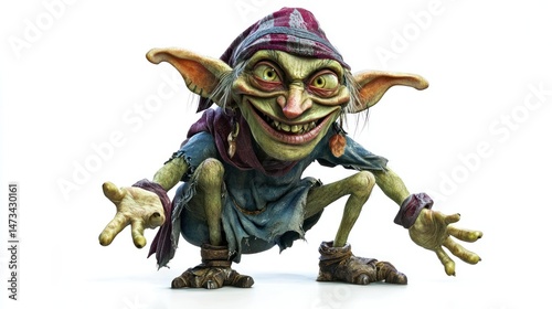Wallpaper Mural Silly goblin isolated on white background Torontodigital.ca