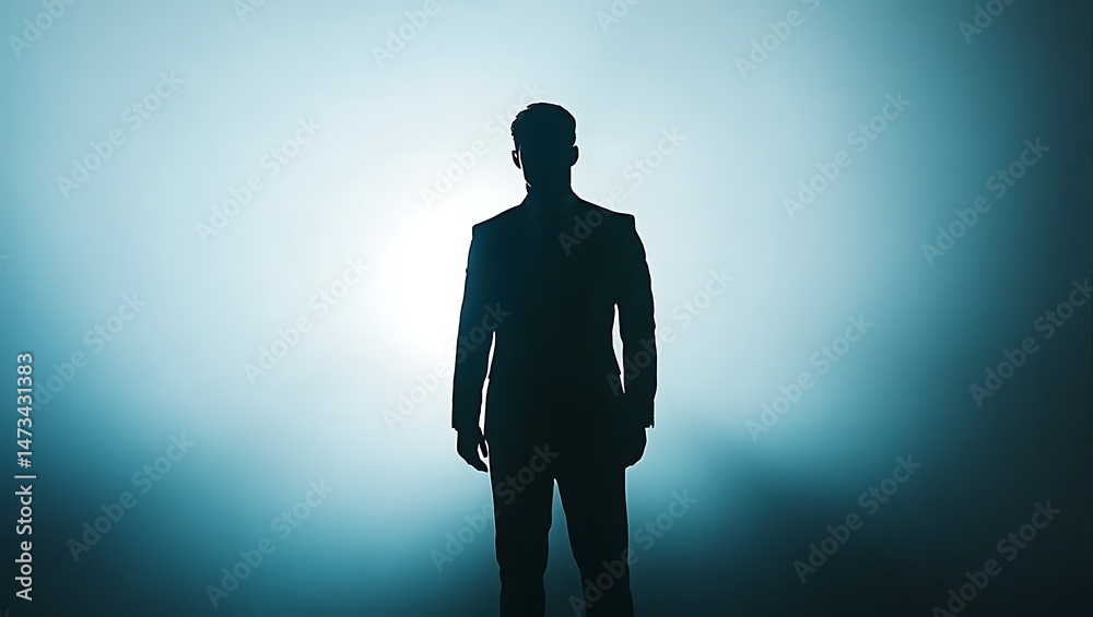 Fototapeta premium silhouette of a man in a suit
