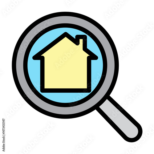 House Search Vector Filled Icon Design