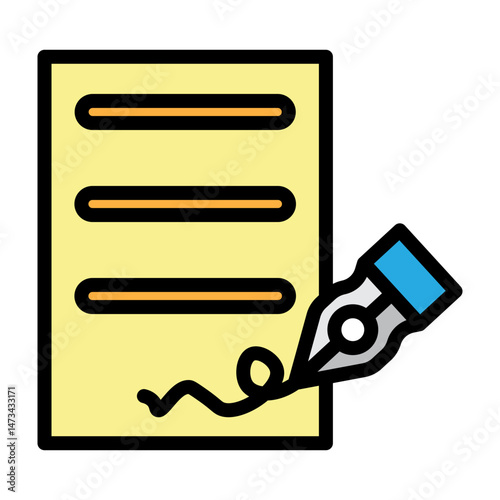 Contract Signing Vector Filled Icon Design