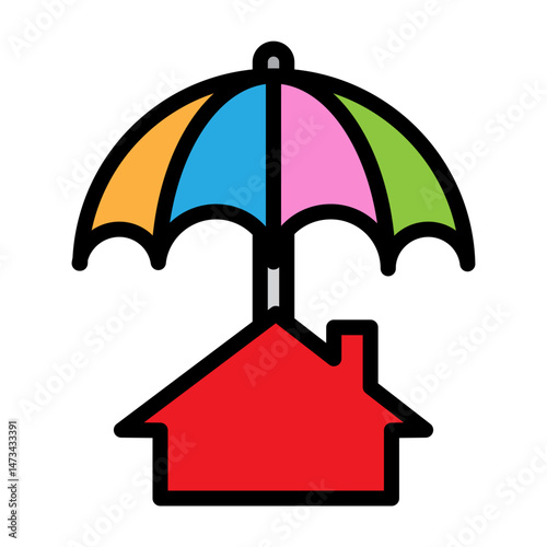 Property Insurance Vector Filled Icon Design