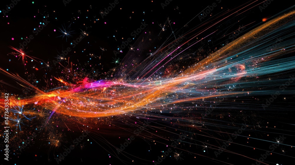 Fototapeta premium Cosmic energy streams through space