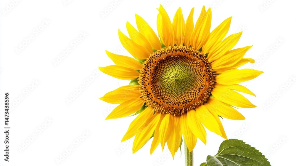 Obraz premium Smiling sunflower isolated on white background