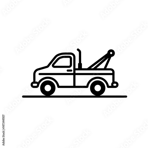 Tow truck illustration on a white background