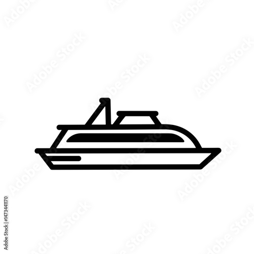 Outline of a boat on a white background