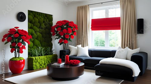 beautiful interior design with rate and black colour 