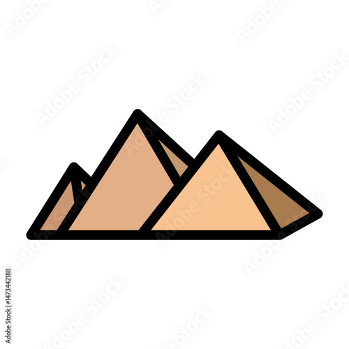Great Pyramid of Giza Vector Filled Icon Design