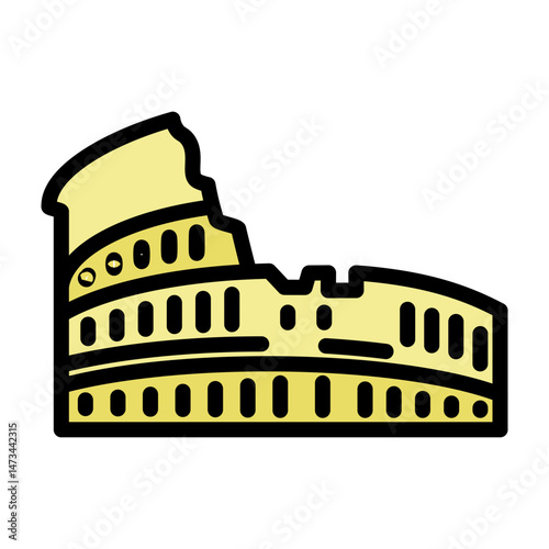 Colosseum Vector Filled Icon Design