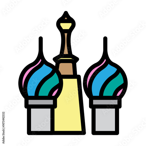 Kremlin Vector Filled Icon Design