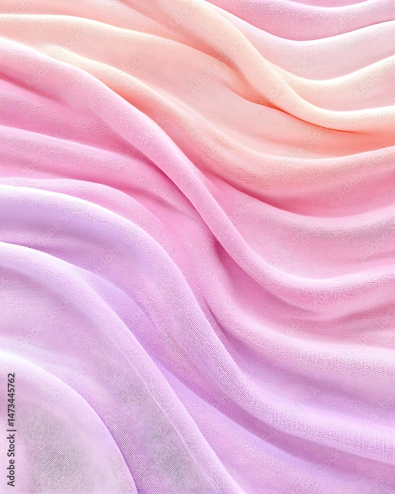 Obraz premium A soft, flowing fabric with a gradient of pink, orange, and purple hues