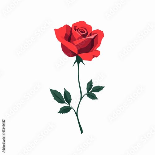 Elegant red rose blooming vibrant beauty nature's masterpiece