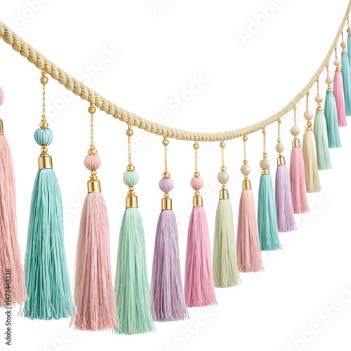 Wallpaper Mural exquisite silk tassel garland isolated on white background Torontodigital.ca