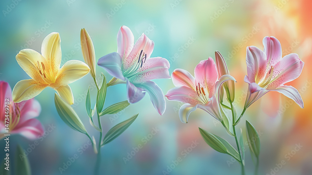 Fototapeta premium Elegant wedding invitation card background . Minimal hand painted watercolor botanical flowers texture template background. Design for wedding, vip cover, poster, rsvp moderncard.Valentine's Day