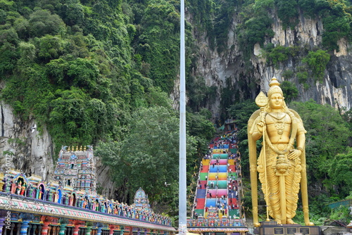Photography Entrance to the Batu Caves complex with the Murugan statue in the front