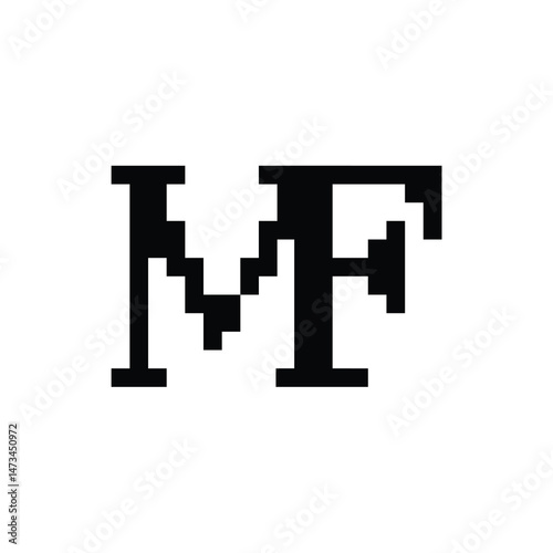 MF monogram logo design letter text name symbol monochrome logotype alphabet character simple logo